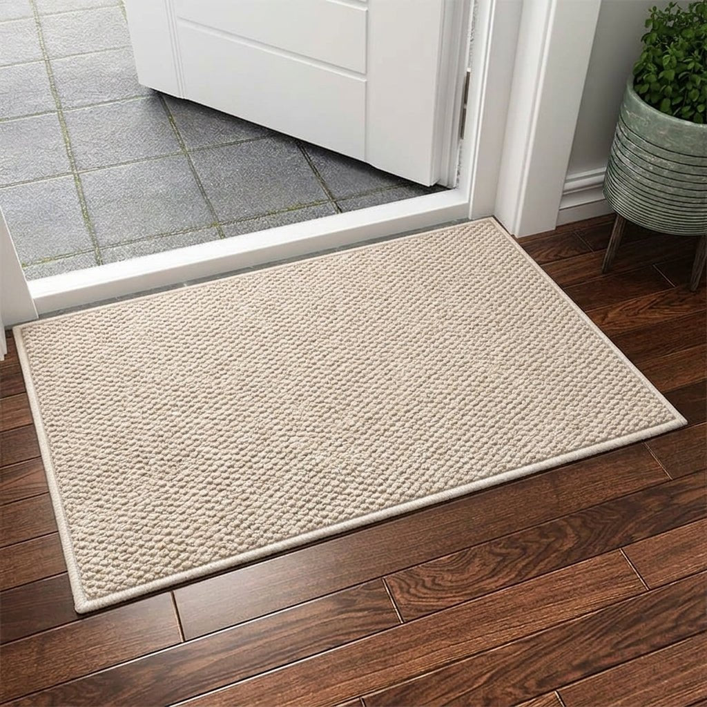 Woven Door Mat with Rubber Backing - Indoor floor mats - Beige - Oaksoho