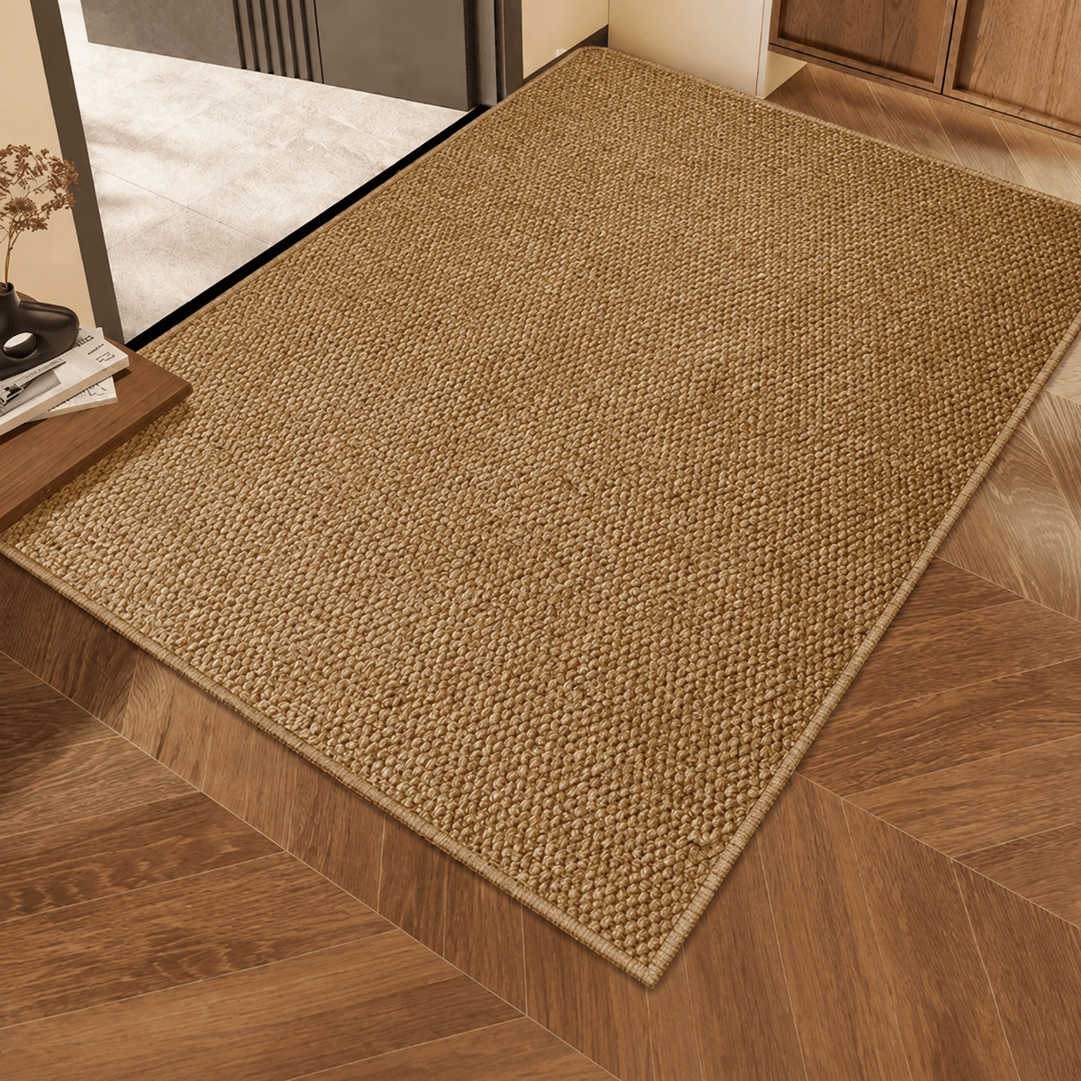 Woven Jute Look Doormat for Hallway and Living Room Entrance - Door Mats - 50 x 80 cm - Oak Soho