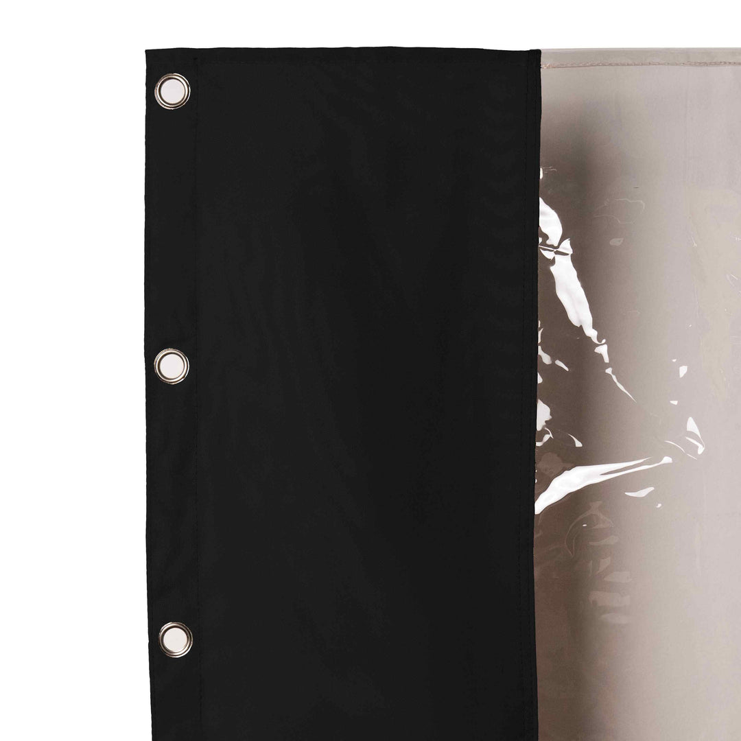 Outdoor Curtain with Transparent Window and Eyelets