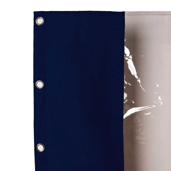 Outdoor Curtain with Transparent Window and Eyelets