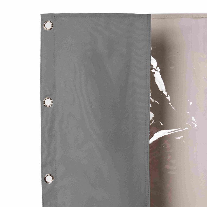 Outdoor Curtain with Transparent Window and Eyelets