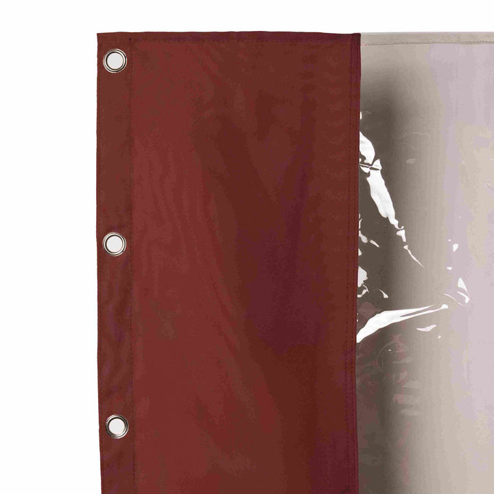 Outdoor Curtain with Transparent Window and Eyelets