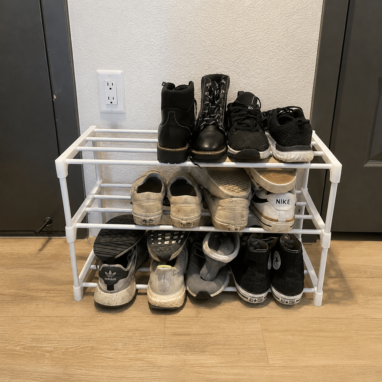 3-Tier Shoe Rack with Open Shelf Storage Design - Shoe Rack - White - Oaksoho