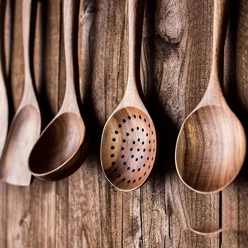 5 - piece Kitchen Utensil Set made of Natural Wood for Kitchen - Kitchen Utensil Set - 5 pieces - Oaksoho