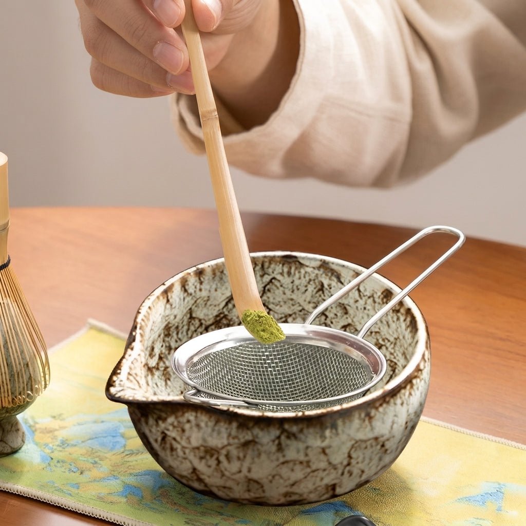 6-Piece Japanese Matcha Tea Set with Ceramic Bowl - Matcha-Set - Pink - Oaksoho