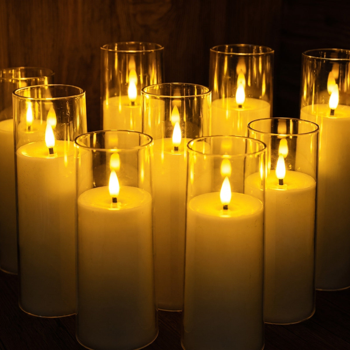 9 Piece Set Flameless LED Pillar Candles - Flameless Candles - Oaksoho