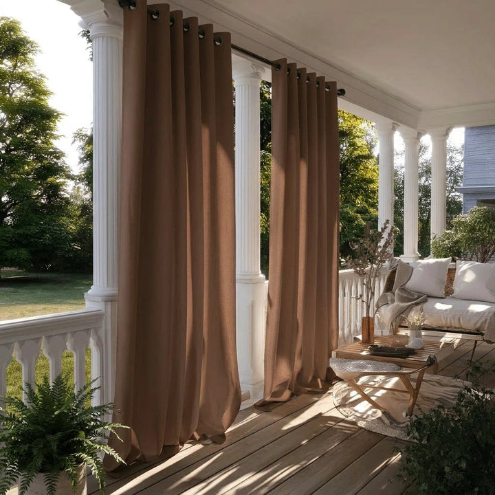 Outdoor Curtain with Loops for Terrace and Balcony