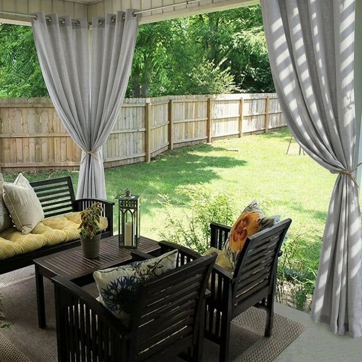 Outdoor Curtain with Loops for Terrace and Balcony
