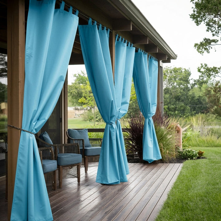 Outdoor Curtain with Loops for Terrace and Balcony