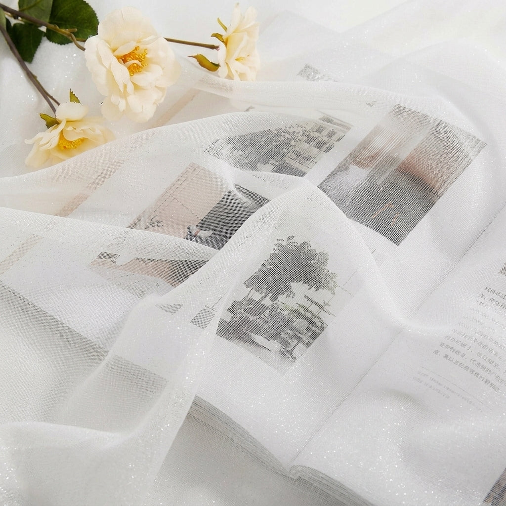 White Outdoor Sheer Curtain with Loops