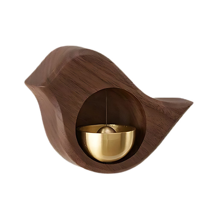 Wall-mounted Wooden Doorbell with Brass Insert