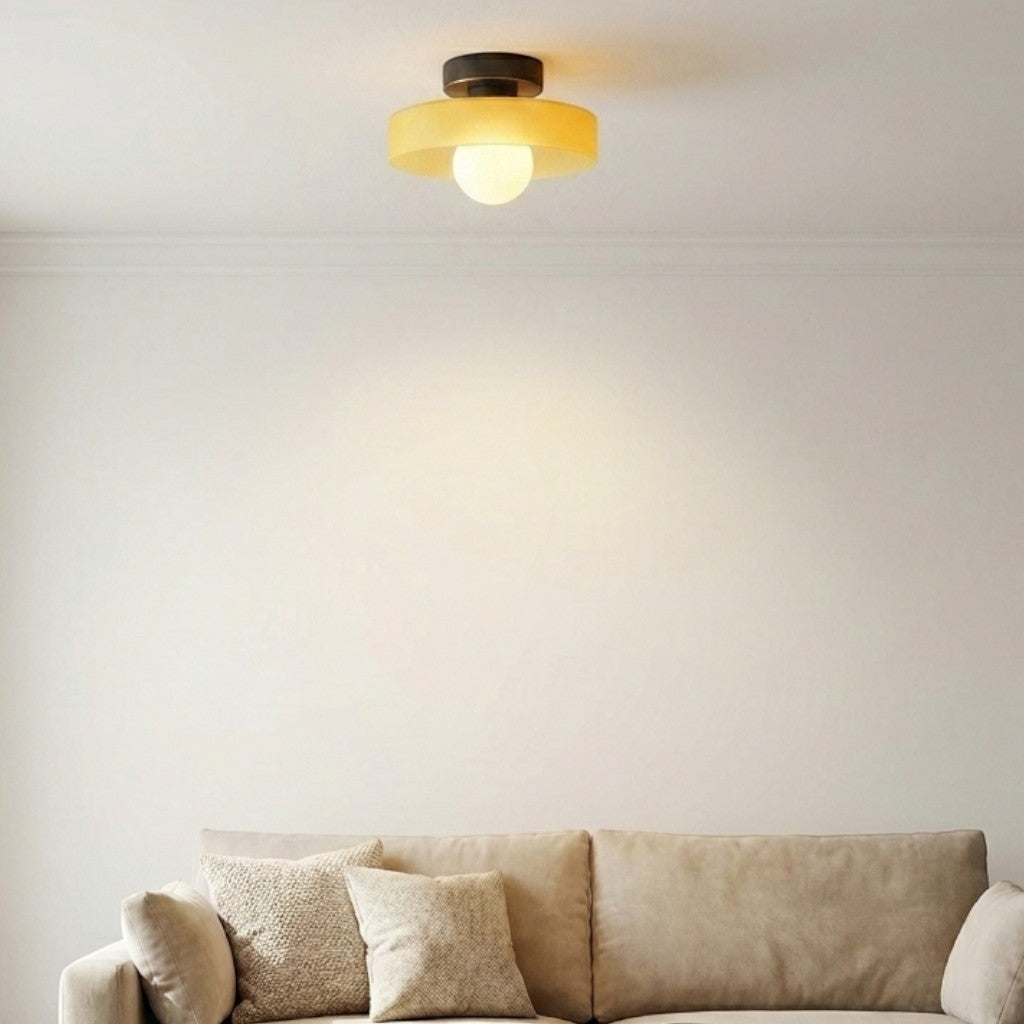 Bauhaus Round Copper Ceiling Light Modern Design