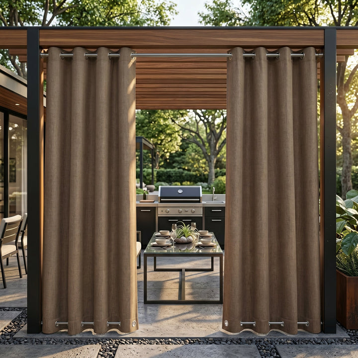 Waterproof Outdoor Blackout Curtains with Eyelets