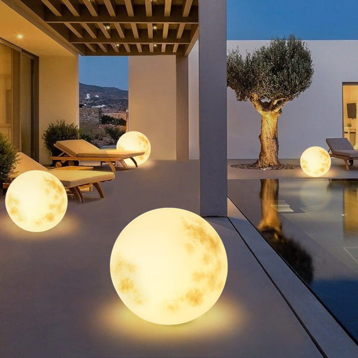 Solar Garden Lamp in Moon Shape for Atmospheric Outdoor Areas