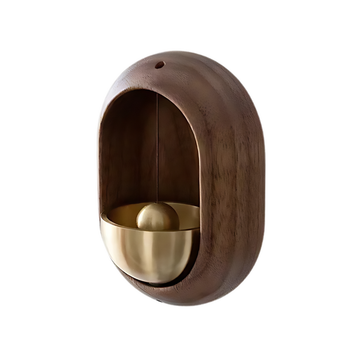 Wall-mounted Wooden Doorbell with Brass Insert