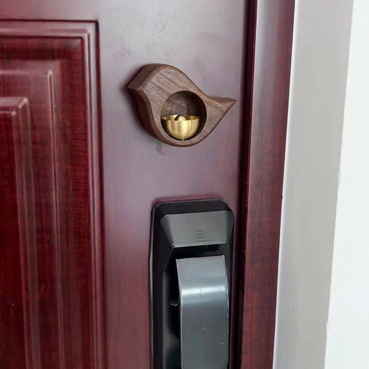 Wall-mounted Wooden Doorbell with Brass Insert