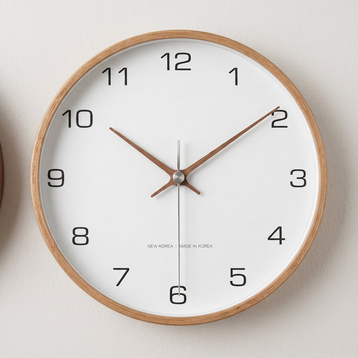 Minimalistic Wall Clock with Wooden Frame in Nordic Style