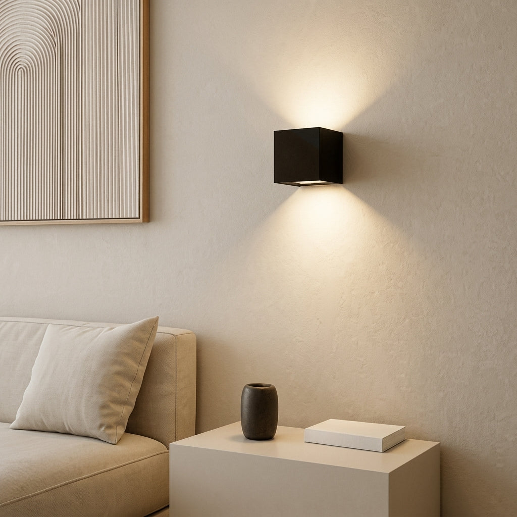 Cube Wall Light with Up and Down Beam Design