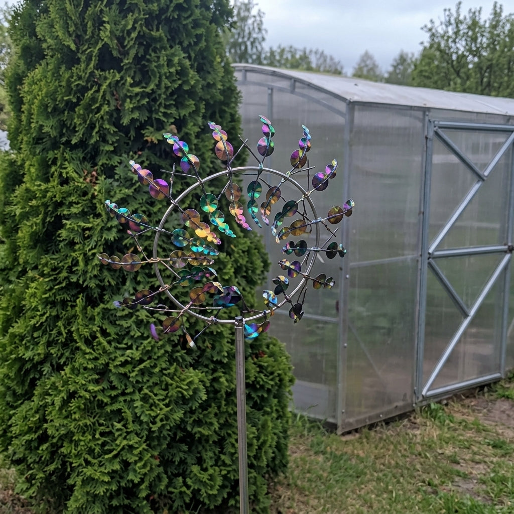 Kinetic Metal Wind Spinner with Double Wheel