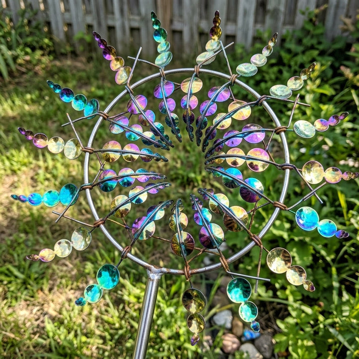 Kinetic Metal Wind Spinner with Double Wheel