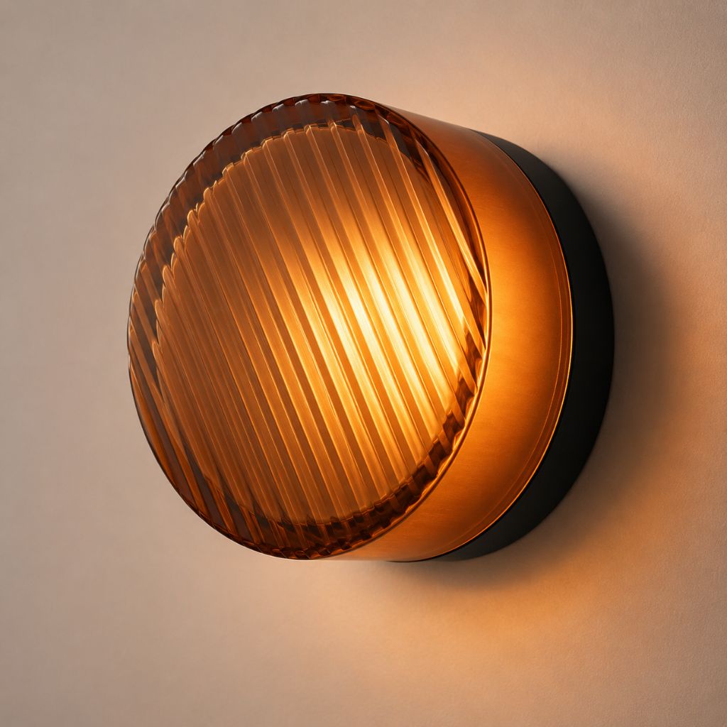 Acrylic LED Wall Light with Swirled Jelly Glow Design - Wall Light Fixtures - Brown - Oak Soho