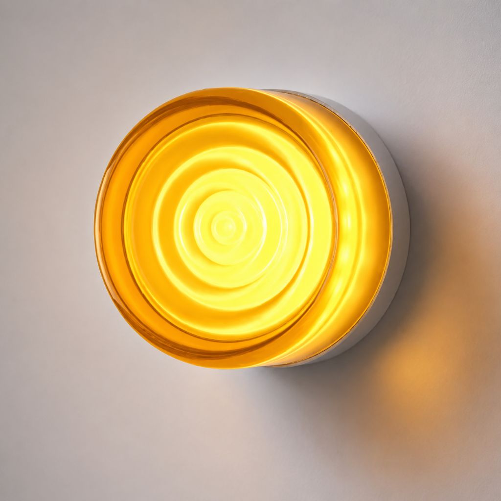 Acrylic LED Wall Light with Swirled Jelly Glow Design - Wall Light Fixtures - Amber - Oak Soho
