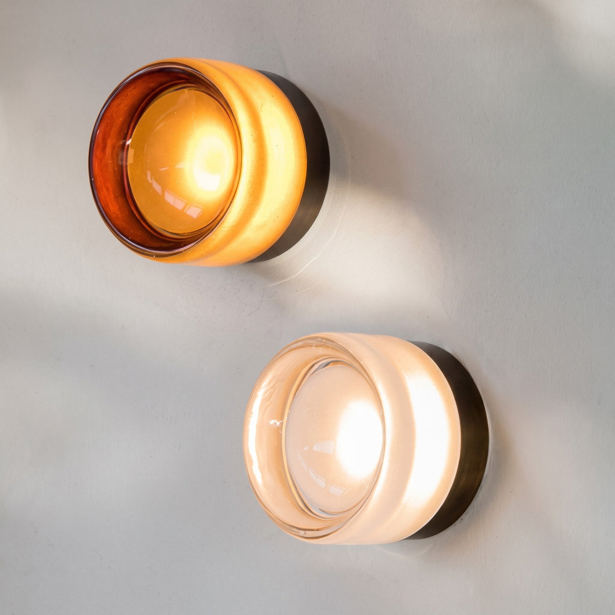 Acrylic LED Wall Light with Swirled Jelly Glow Design - Wall Light Fixtures - Brown - Oak Soho