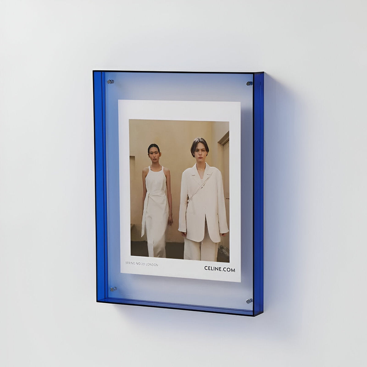 Acrylic Photo Frame with Minimalist Tinted Edge Design - Picture Frames - Blue - Oak Soho
