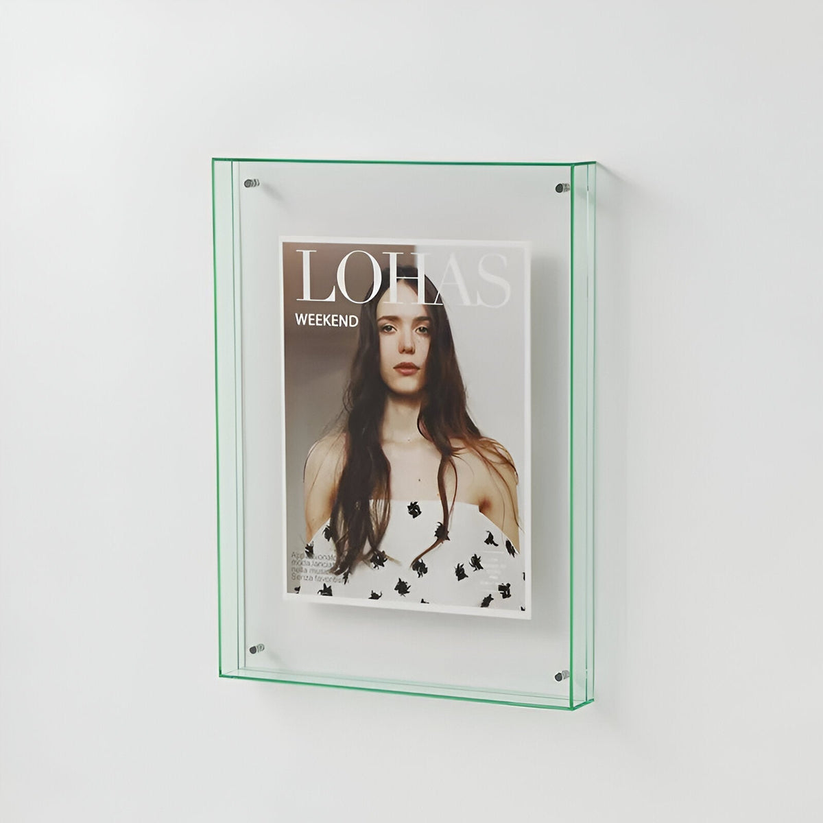 Acrylic Photo Frame with Minimalist Tinted Edge Design - Picture Frames - Light Green - Oak Soho