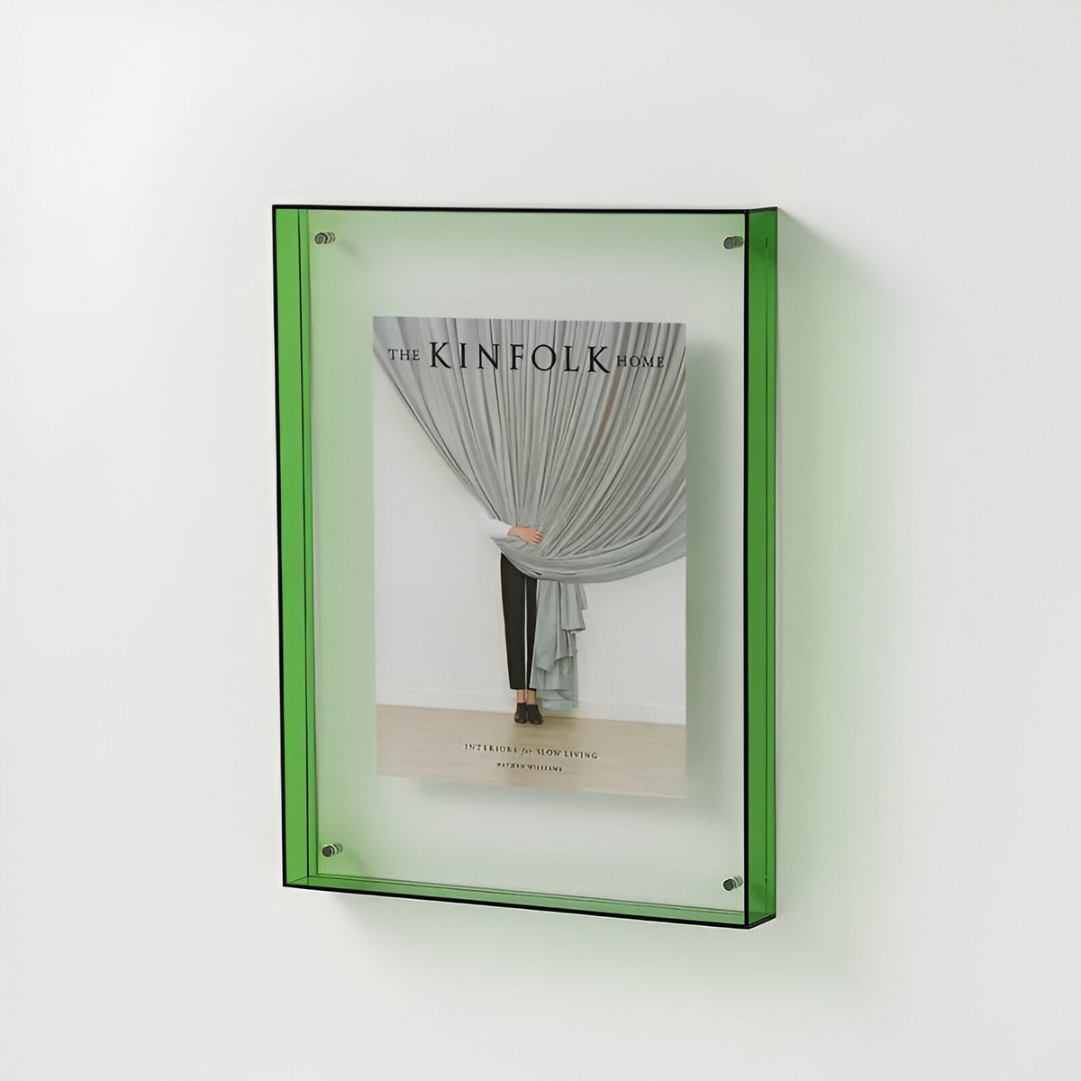 Acrylic Photo Frame with Minimalist Tinted Edge Design - Picture Frames - Green - Oak Soho