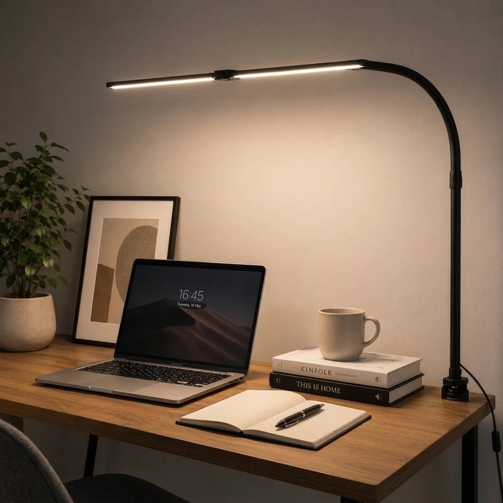 Adjustable LED Desk Lamp with Flexible Gooseneck Clamp Mount - Desk Lamps - Oak Soho