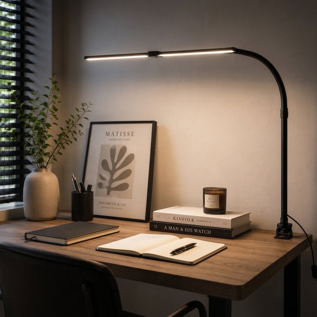 Adjustable LED Desk Lamp with Flexible Gooseneck Clamp Mount - Desk Lamps - Oak Soho