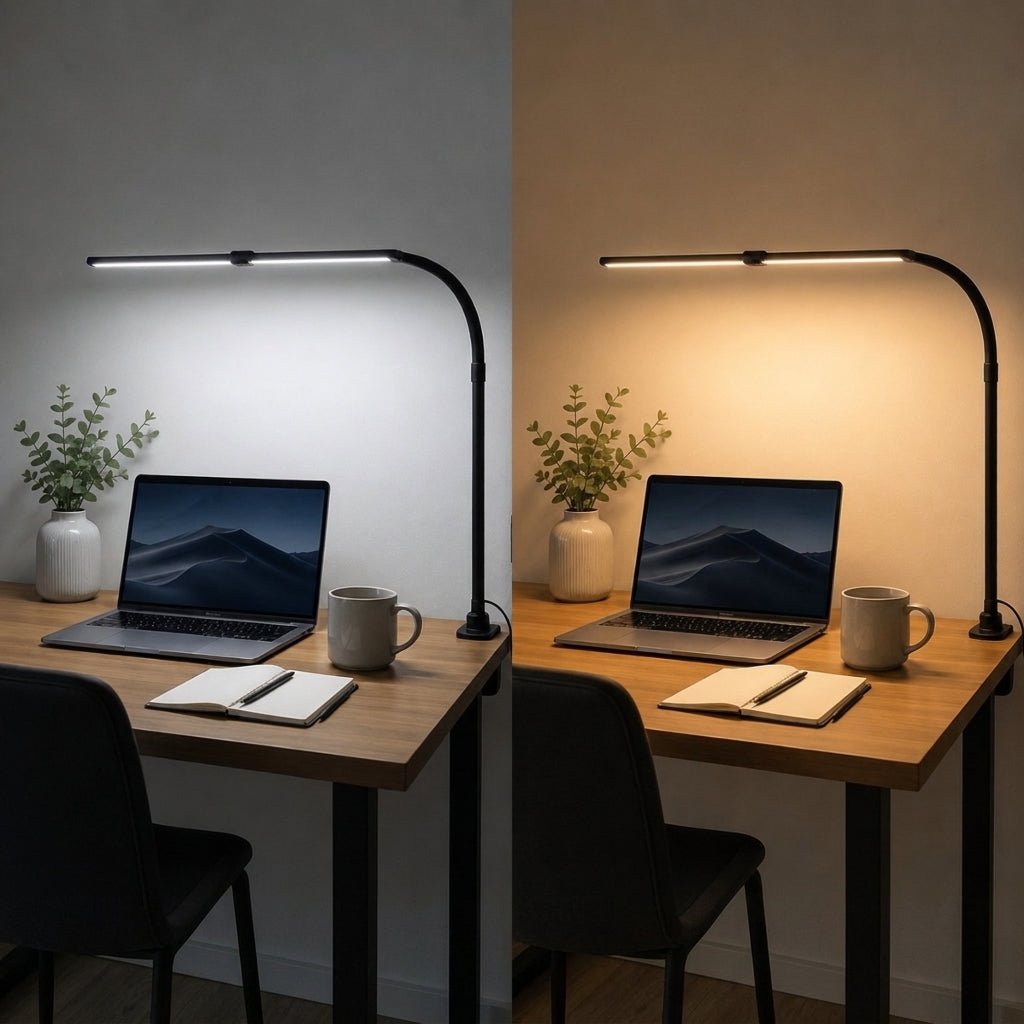Adjustable LED Desk Lamp with Flexible Gooseneck Clamp Mount - Desk Lamps - Oak Soho