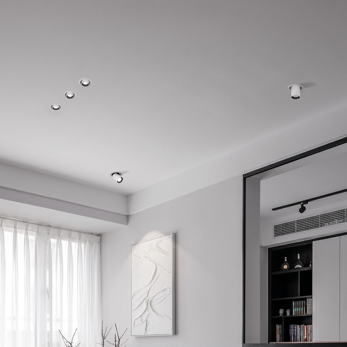 Adjustable Recessed LED Ceiling Spotlight for Modern Interiors - Recessed Light Fixtures - White & Black - Oaksoho
