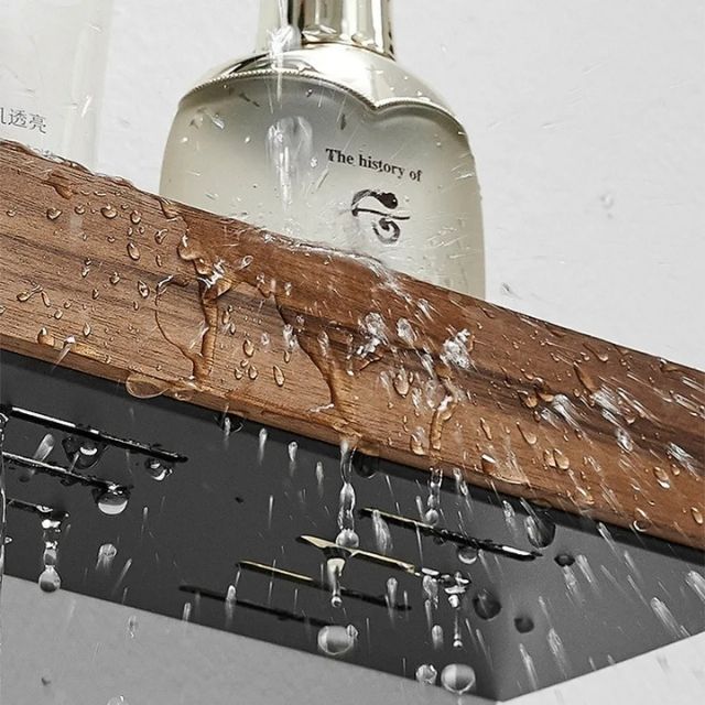 AeroWood - Wall Shelf for the Bathroom made of Natural Wood - Wandregal zur Aufbewahrung - Brown - Oaksoho
