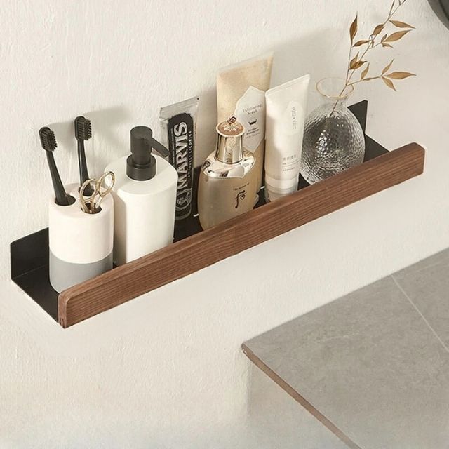 AeroWood - Wall Shelf for the Bathroom made of Natural Wood - Wandregal zur Aufbewahrung - Brown - Oaksoho