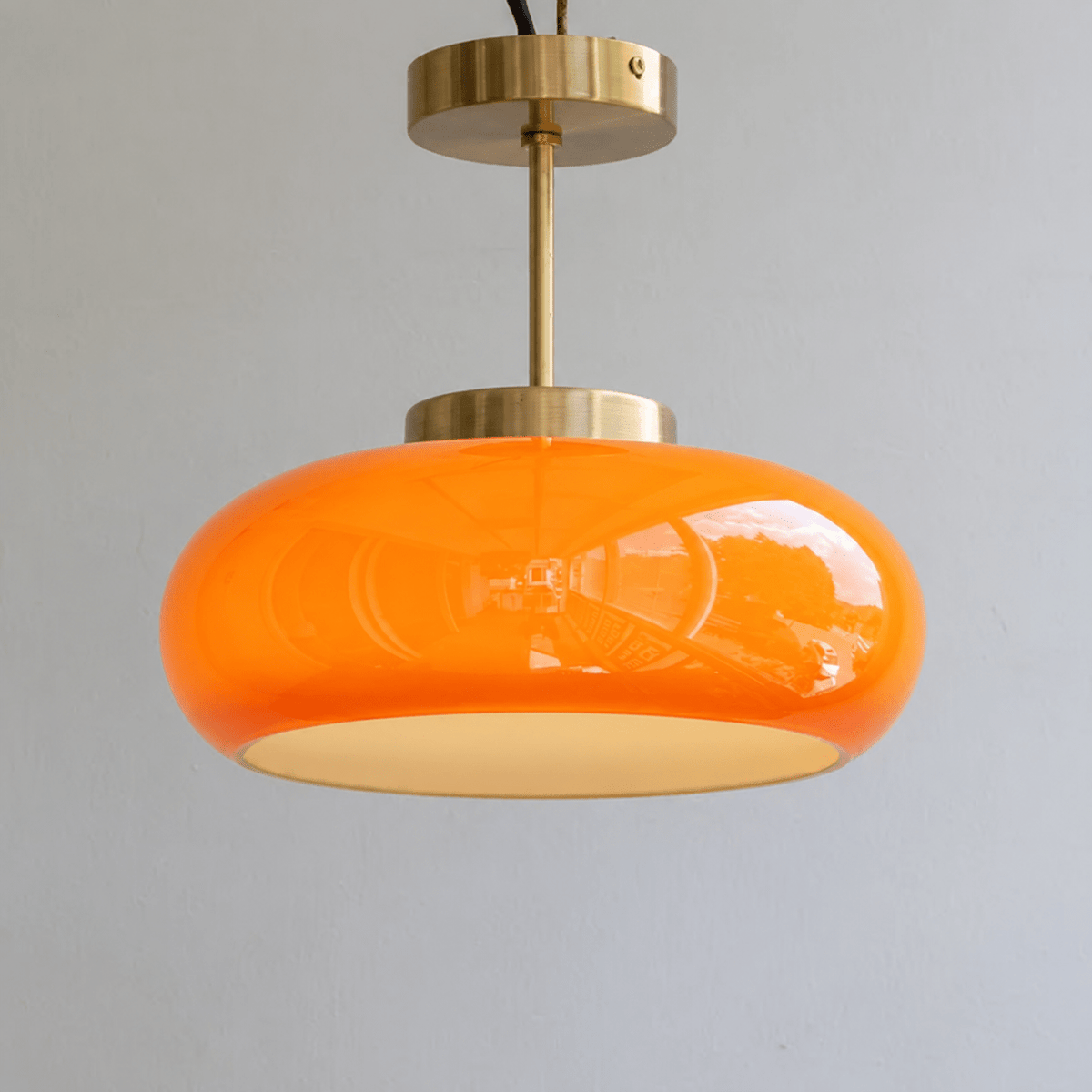 Amber Glass Semi-Flush Ceiling Light - Ceiling Light Fixtures - Oaksoho