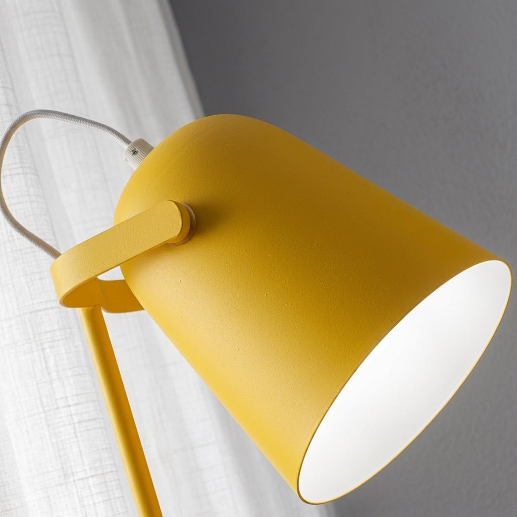 Angled Metal Table Bedside Lamp with Adjustable Shade - Desk Lamps - Yellow - Oaksoho