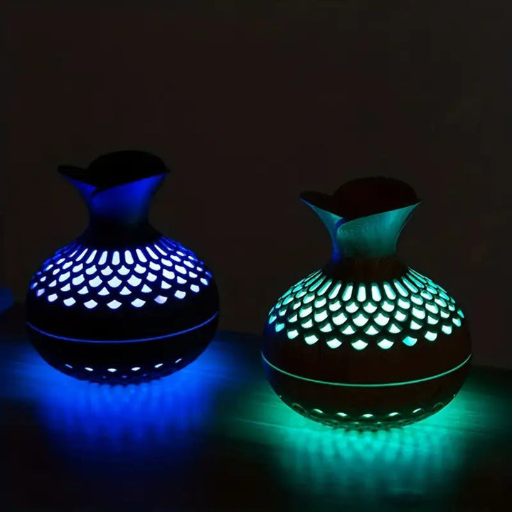Aroma Diffuser with LED Humidifier - LED Decorative Lights - Black - Oaksoho