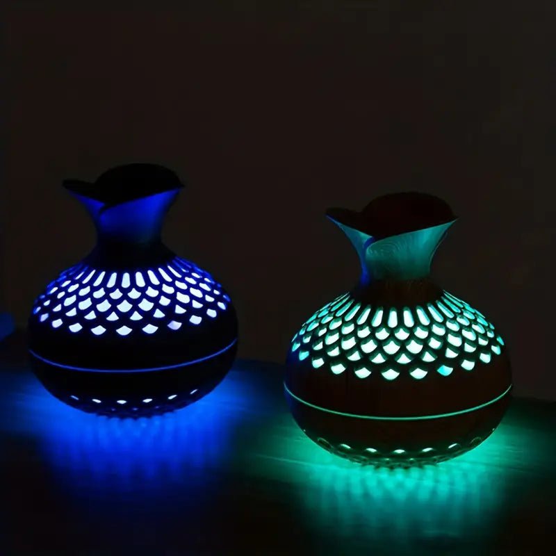 Aroma Diffuser with LED Humidifier - LED Decorative Lights - Black - Oaksoho