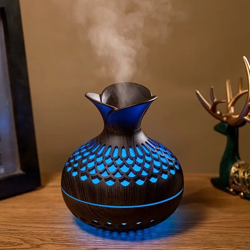 Aroma Diffuser with LED Humidifier - LED Decorative Lights - Black - Oaksoho