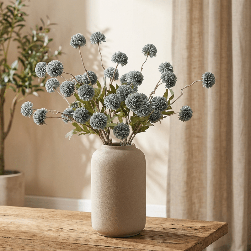 Artificial Allium Flower Stem Home Decoration - Artificial Flowers - Pink - Oaksoho