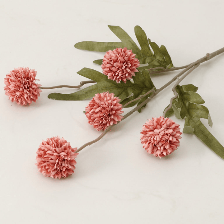 Artificial Allium Flower Stem Home Decoration - Artificial Flowers - Coral - Oaksoho