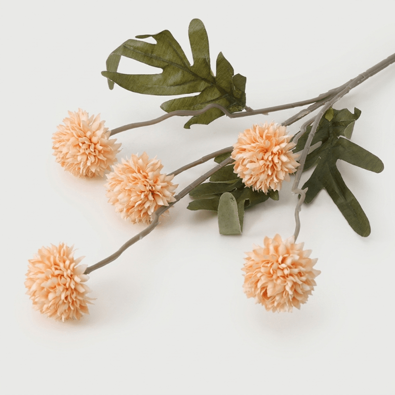 Artificial Allium Flower Stem Home Decoration - Artificial Flowers - Apricot - Oaksoho