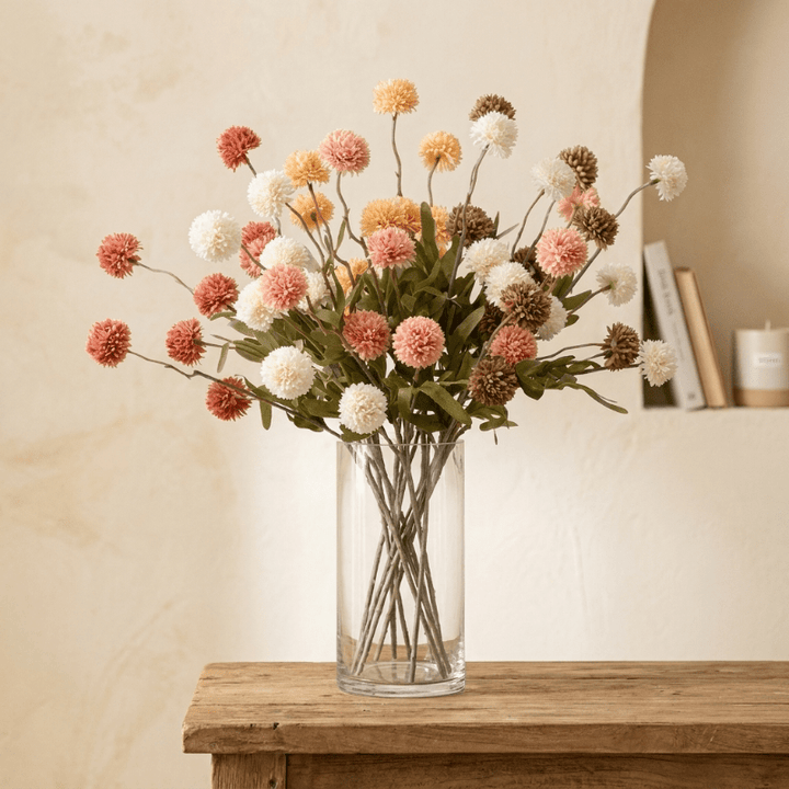 Artificial Allium Flower Stem Home Decoration - Artificial Flowers - Pink - Oaksoho