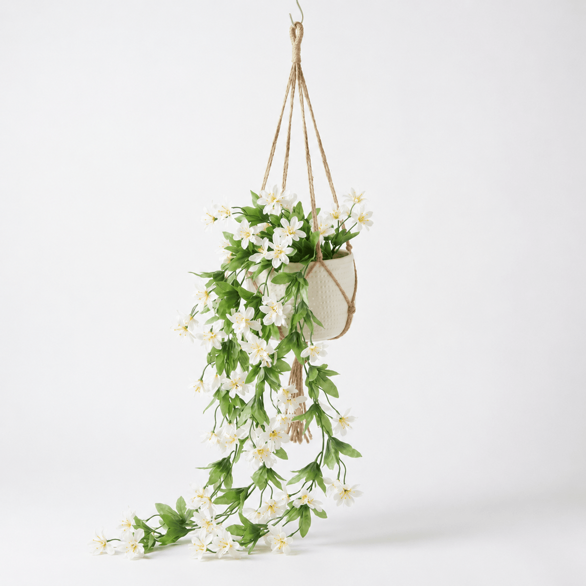 Artificial Flowering Climbing Plant with Colourful Flowers - Artificial Flowering Plants - White - Oaksoho