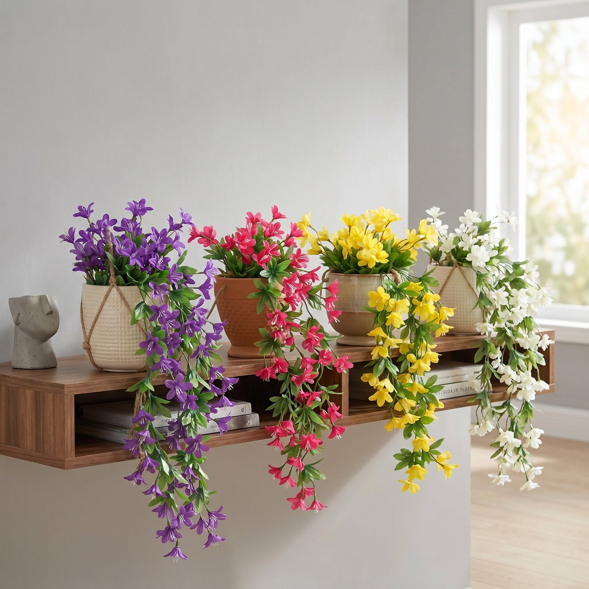 Artificial Flowering Climbing Plant with Colourful Flowers - Artificial Flowers - Yellow - Oaksoho