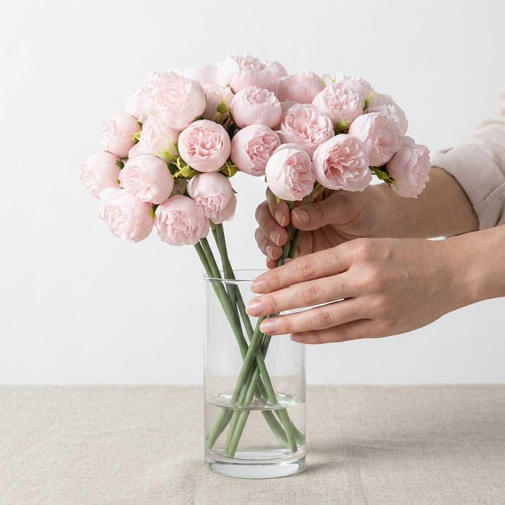 Artificial Peony Bouquet with Realistic Blooms - Artificial Plants - Pink - Oaksoho
