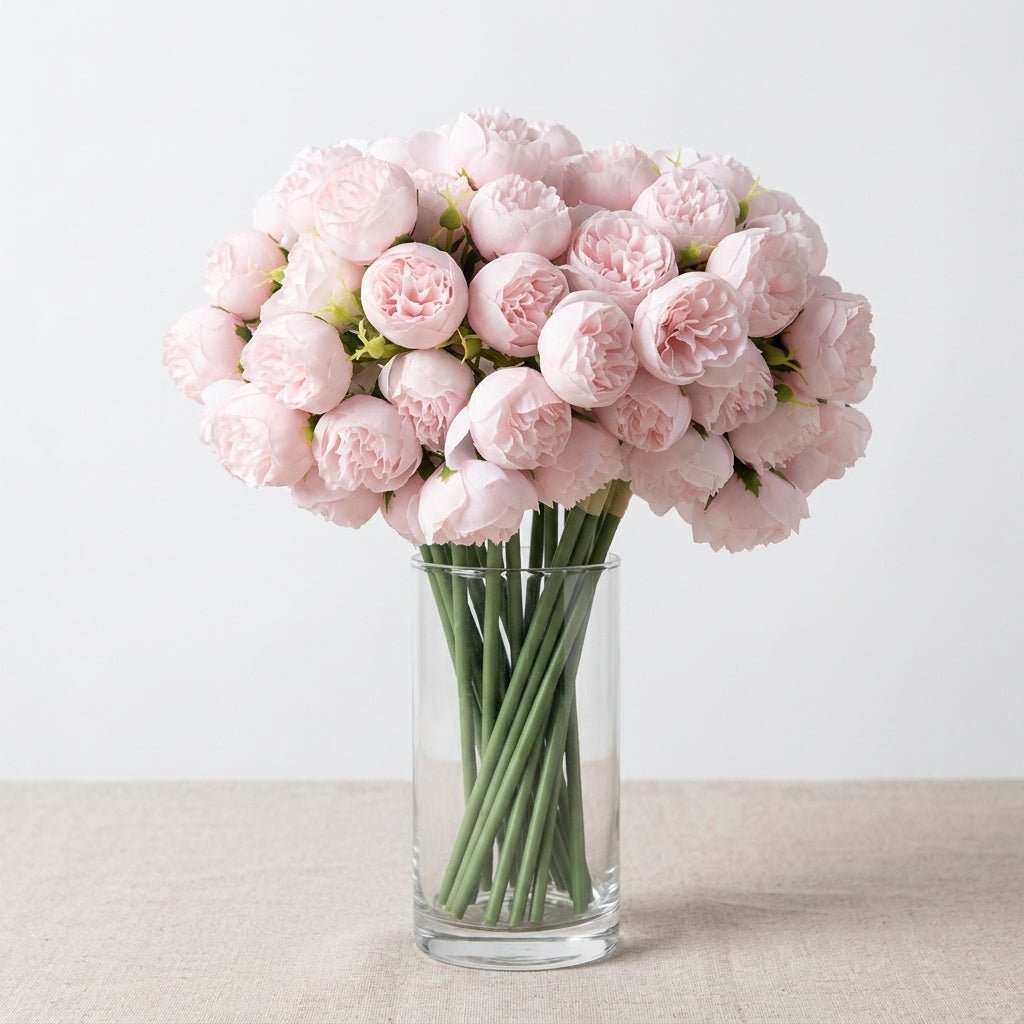 Artificial Peony Bouquet with Realistic Blooms - Artificial Plants - Pink - Oaksoho