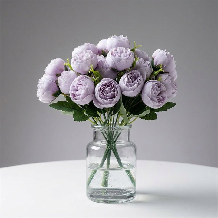 Artificial Peony Bouquet with Realistic Blooms - Artificial Plants - Purple - Oaksoho